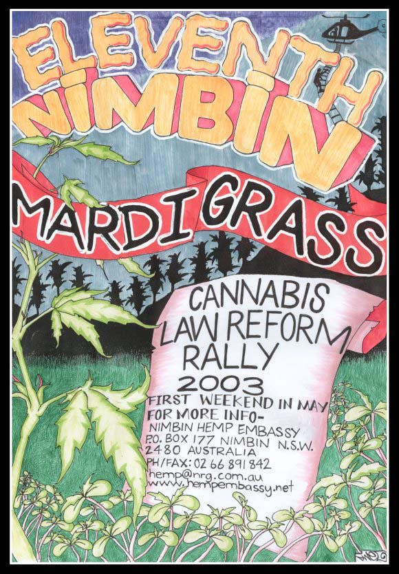 Nimbin MardiGrass 2003 Poster By Zac Price - size = 166kb