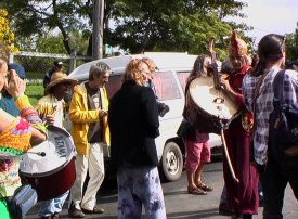 Drummers at the Nimbin Mardi Grass Rally 2003